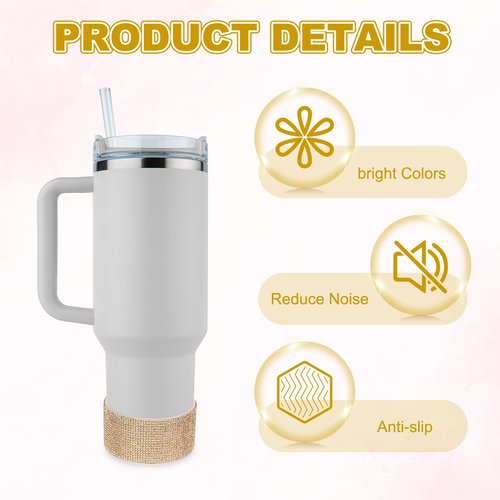 PATIKIL Glitter Silicone Boot, Diamond Water Bottle Protective Boot Shining Anti Slip Cup Sleeve Accessories for Stanley Tumbler 20-40OZ with 2.8" Bottom, Gold