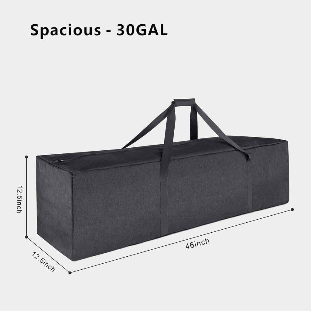 TOPDesign Extra Large 46-Inch Zippered Duffel Bag - Waterproof Travel & Sports Equipment Storage (Grey)
