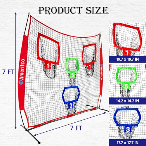 Ameritco 7x7 FT Football Throwing Net with Targets for Accuracy Training