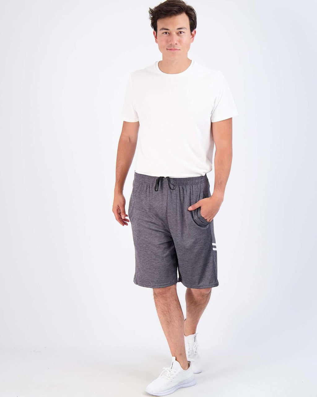 Real Essentials Men's Dry-Fit Shorts - 9" Athletic Gym & Workout Shorts with Pockets | Casual & Basketball