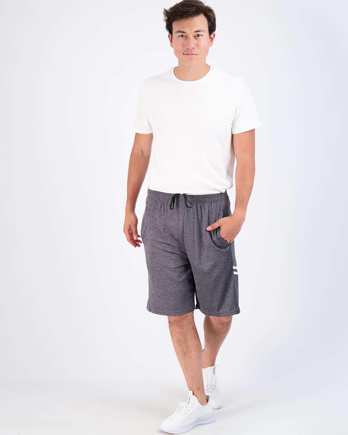 Real Essentials Men's Dry-Fit Shorts - 9" Athletic Gym & Workout Shorts with Pockets | Casual & Basketball