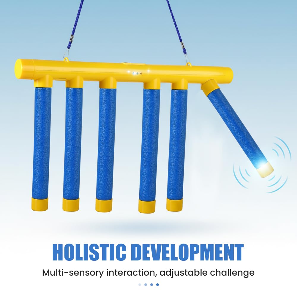 2026 New Reflex Game, Reflective Drop Stick Challenge Game, Hand Eye Coordination Reflex Training Toy, 3 Adjustable Speed Modes, Catching Reflex Sticks for All Ages (Yellow)