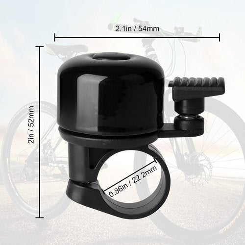 Bike Bell 2 Pack with Loud Melodious Sound Classic Mini Bicycle Bell for Kids Adults Bike Horn for Road, Mountain Bike for Scooter, MTB, BMX (Black 2 Pcs)
