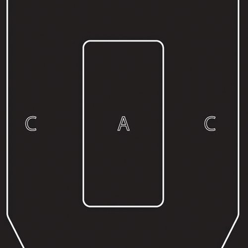 Allen Company EZ Aim Paper Shooting Targets, IPSC Silhouette, Peel Away Target Pad, 12" W x 18" H, 50-Pack, Black/White