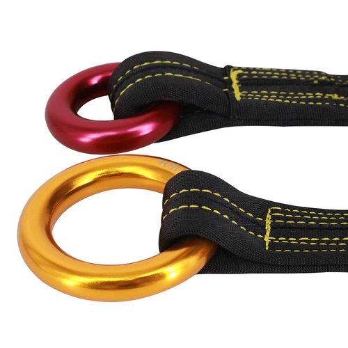 NewDoar Rappel Ring 25kN Gold Large O-Ring Rope Connector for Rock Climbing Arborist Rescue Hammock and Slackline(Red 2pcs)