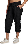 RBX Active Plus Size Capri Pants - Lightweight Woven Design with Drawstring | Comfortable Fit