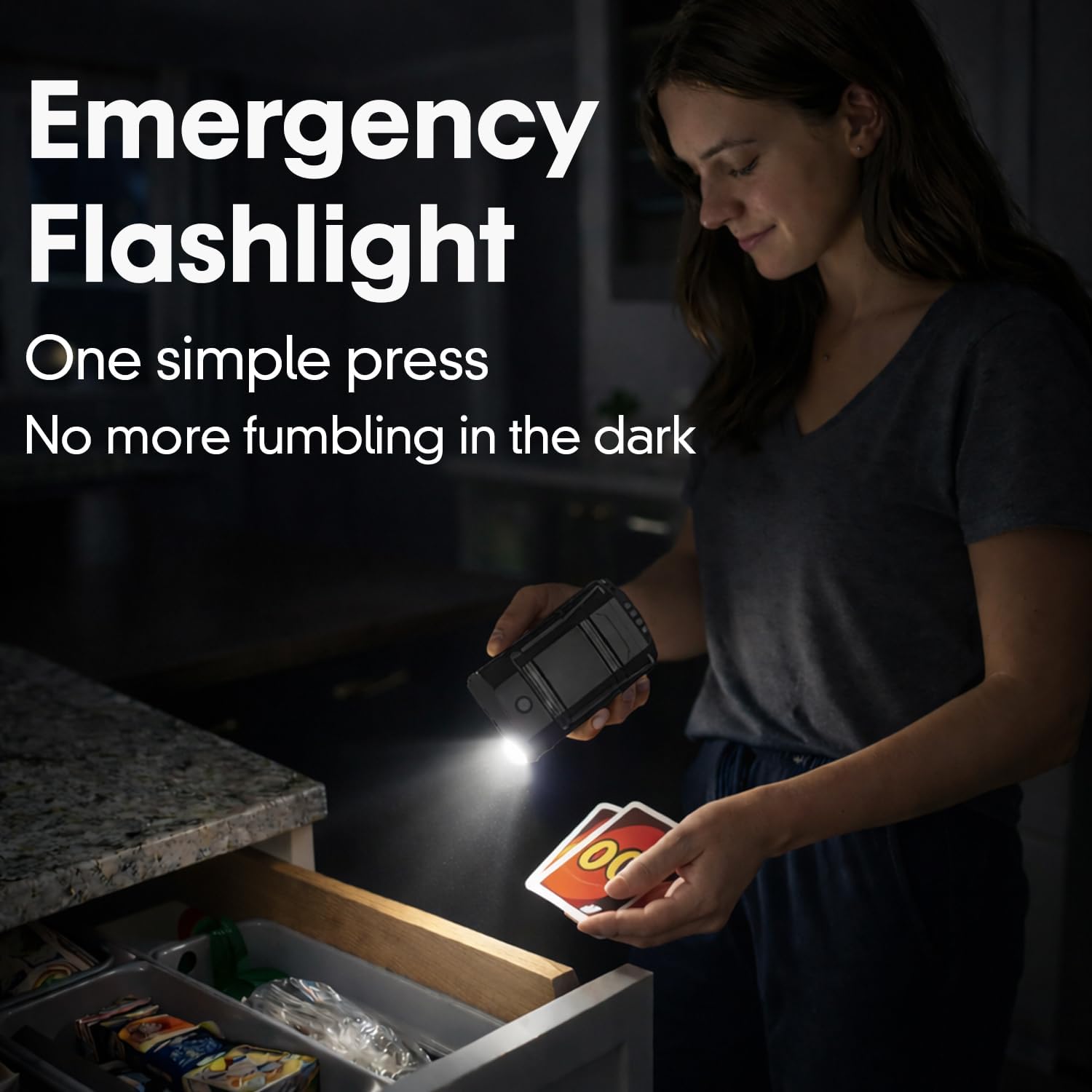 Rechargeable Emergency Lanterns - 4 Pack USB-C & Solar Backup | 1600mAh, 30H Runtime, Compact Camping Lights
