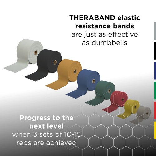 THERABAND Resistance Bands, 6 Yard Roll Professional Latex Elastic Band For Upper & Lower Body, Core Exercise, Physical Therapy, Pilates, Home Workouts, Rehab, Blue, Extra Heavy, Level 5