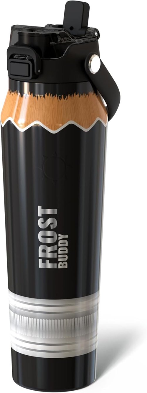 Frost Buddy 32oz Insulated Water Bottle - Leak-Proof Stainless Steel with Straw & Chug Lid | 24-Hour Cold Retention, Sweat-Proof, Cup Holder Friendly