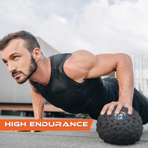 GYMENIST Weighted No Bounce Slam Ball Intensive Workout Training Gym Exercise Weight Balls Equipment (15-LB, Black Extreme)