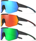 SEKKAF 3Pack Youth Baseball Sunglasses for Boys Girls Kids Sports Softball Cycling Sun Glasses UV Protection Goggles