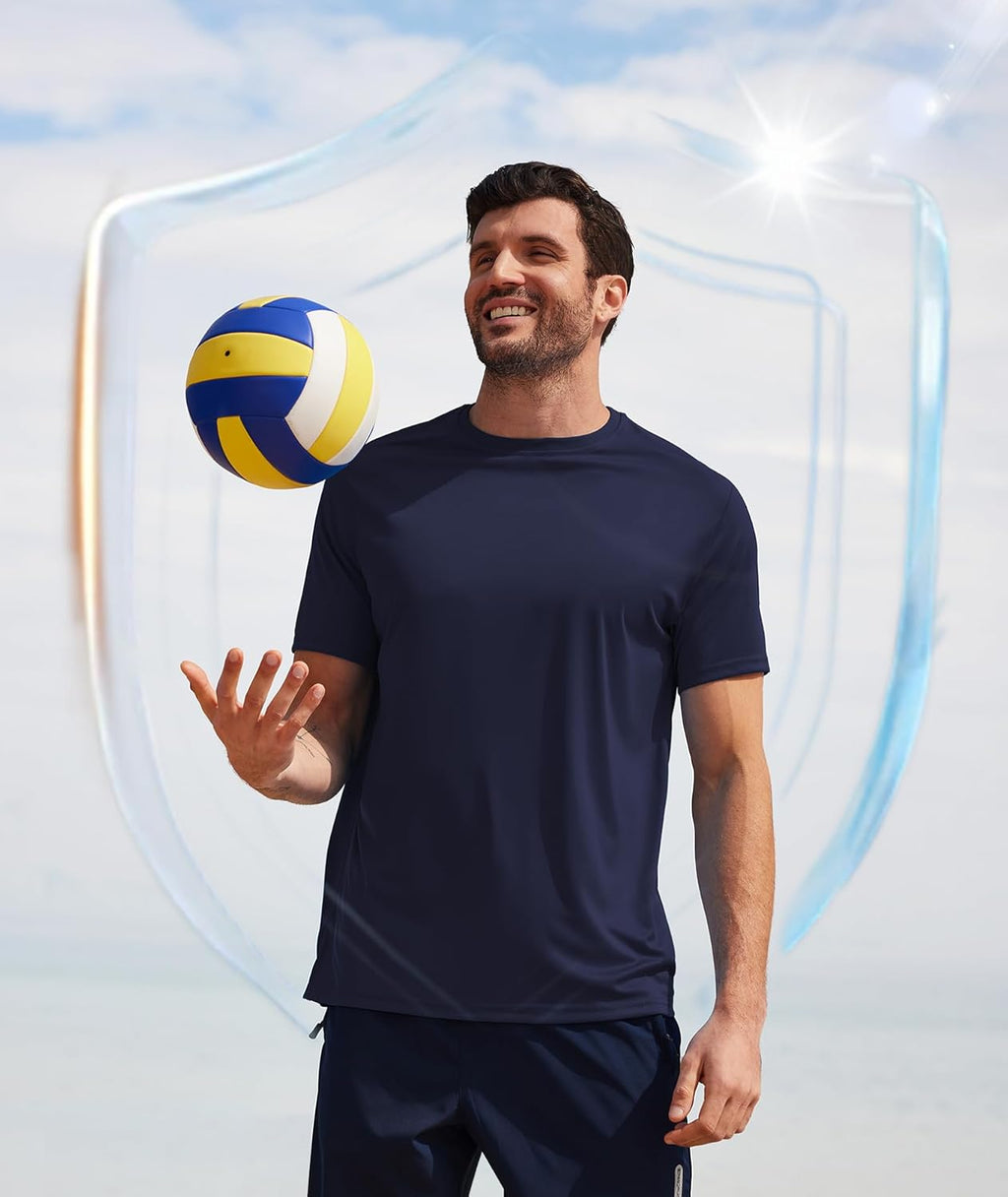 Skiennix Men's UPF 50+ UV Sun Protection T-Shirts - Fast-Dry Rash Guard for Workout & Swimming