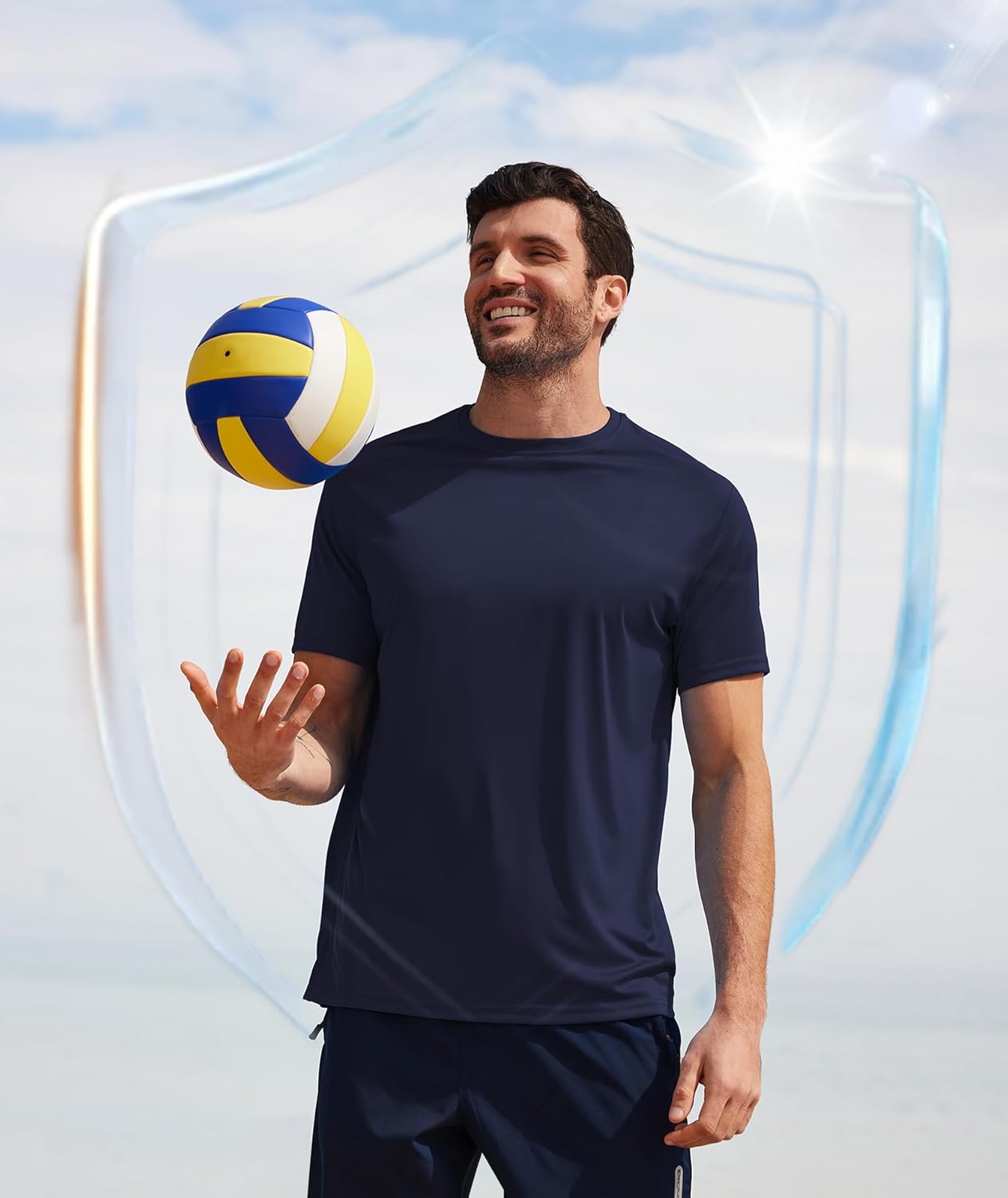 Skiennix Men's UPF 50+ UV Sun Protection T-Shirts - Fast-Dry Rash Guard for Workout & Swimming