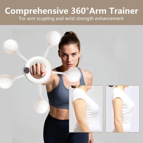 Smloplom Arm Trainer Workout Fitness Equipment, 360°Rotation Hand-Crank Forearm Trainer for Upper Body Strength Enhancement, Ergonomic Handle Chest Workout Equipment for Home and Gym Exercise