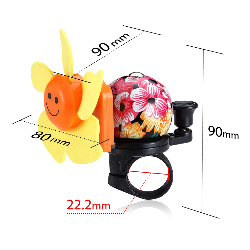 ONIPAX Sun Smile Windmill Bike Bell Flower Propeller for Adults or Kids Boys Girls Mountain/Road Bike/Scooters