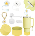 Stanley Cup Accessories Set - 2 Straw Covers, Spill-Proof Stopper & Handle Charm | Lemon Yellow