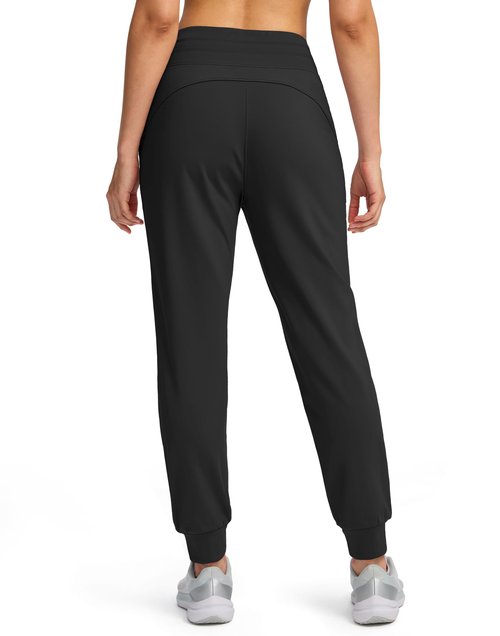 Soothfeel Women's Fleece Lined Joggers Water Resistant High Waisted Sweatpants Winter Warm Thermal Running Hiking Pant Pocket （Black XXL）