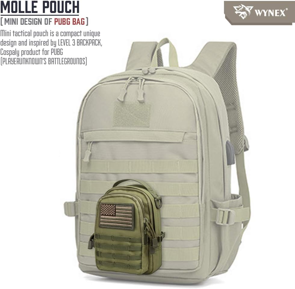 WYNEX Tactical Molle Small Pouch - EDC Utility Belt Phone Gadget Holder | IFAK Attachment for Tactical Gear