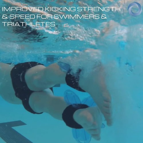 Aqualogix High Resistance Hybrid Aquatic Exercise Fin Set - Blue | Aquatic Cuffs | Quick Start Guide | Leg Water Weights | Strength & Swim Training | Exercise Equipment for Pools | Pair (HRPCFIN)