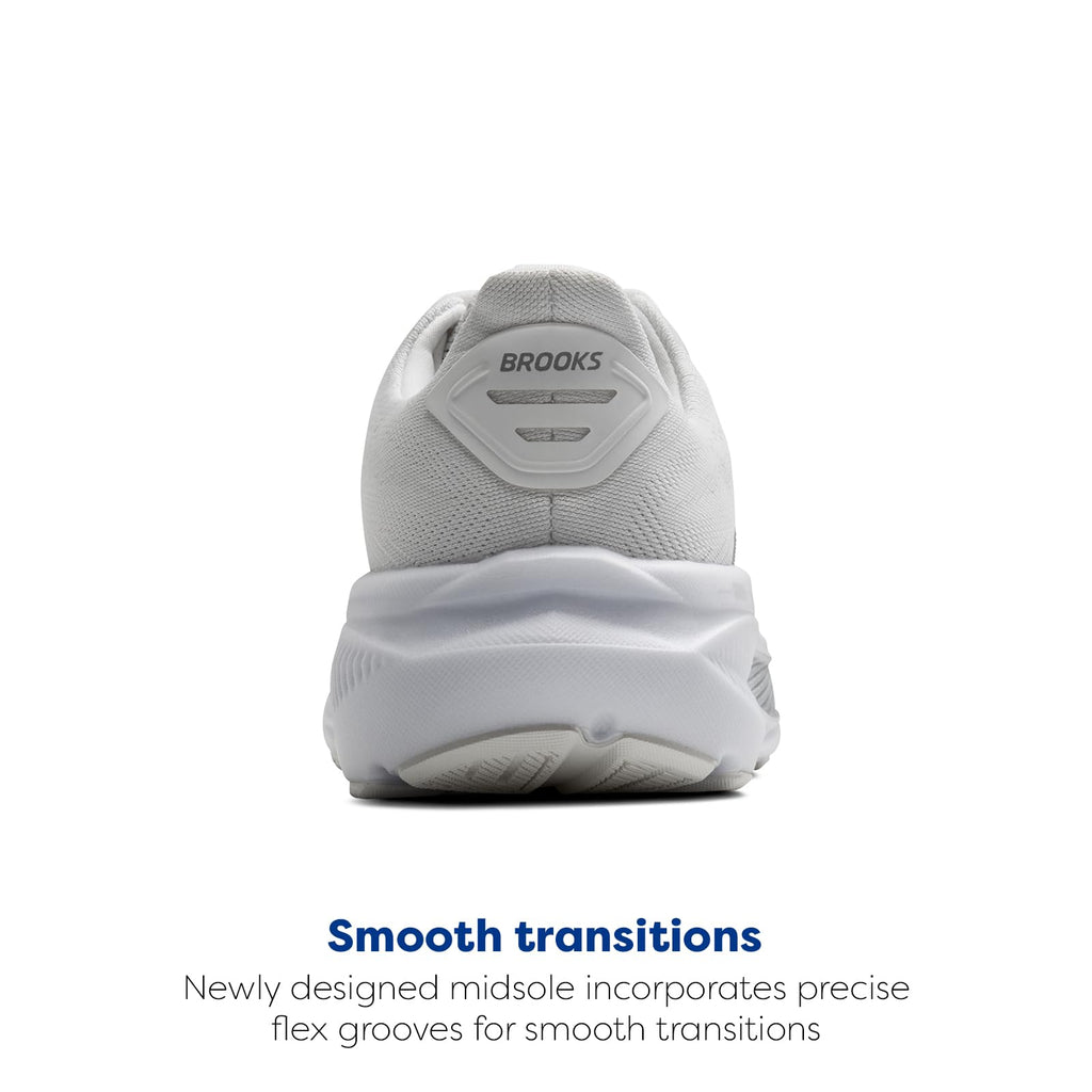 Brooks Women’s Ghost 17 Neutral Running Shoe - White/White/Grey - 5.5 Medium