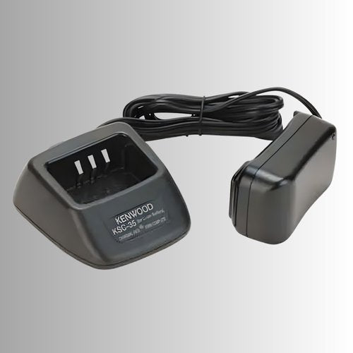 KENWOOD KSC-35S Fast Rate Charger – Single Unit Desktop Charging Dock, 3 Hour Rapid Charge, LED Charge Light, for KNB-45L Li Ion Battery, Genuine OEM