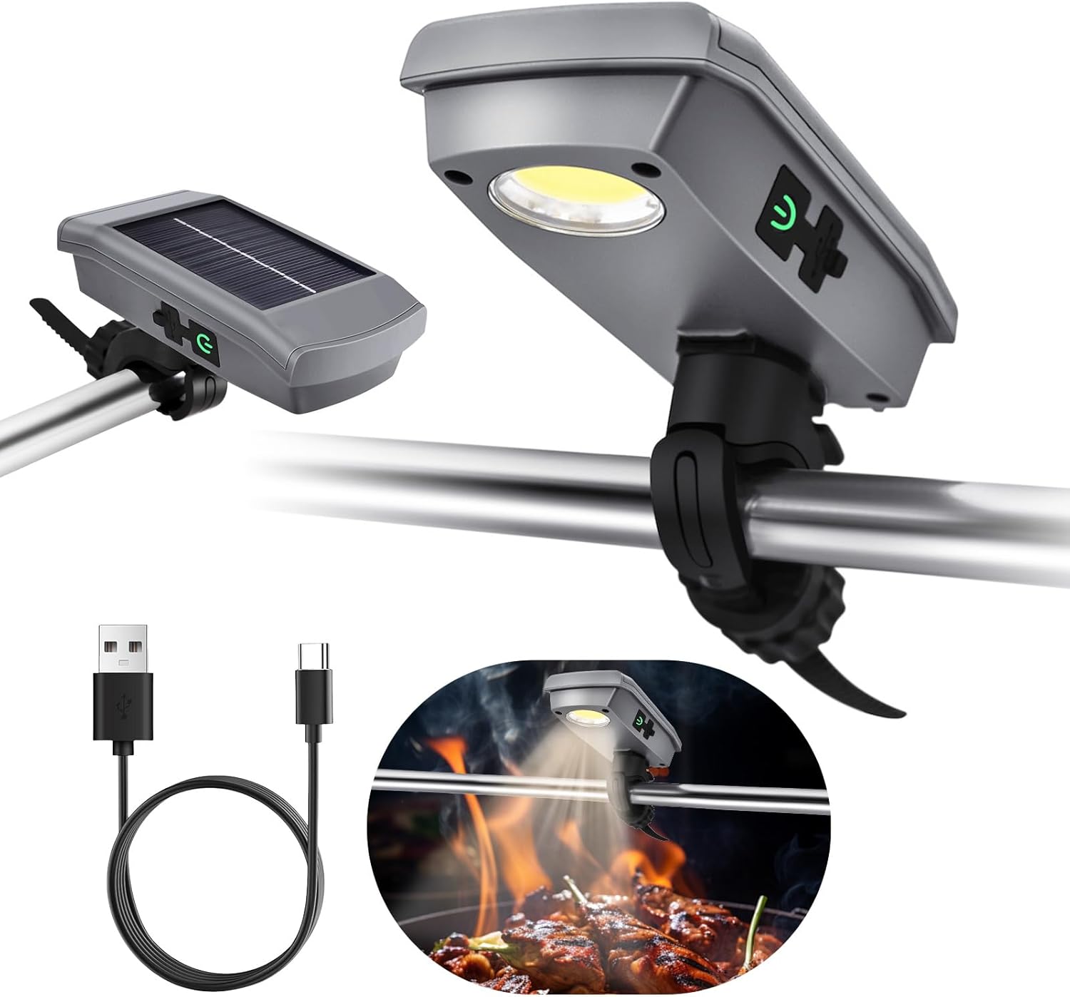 Skiennix LED Grill Light - 360° Rotatable Head & USB-C Rechargeable Battery - Perfect for Outdoor Grilling & Camping