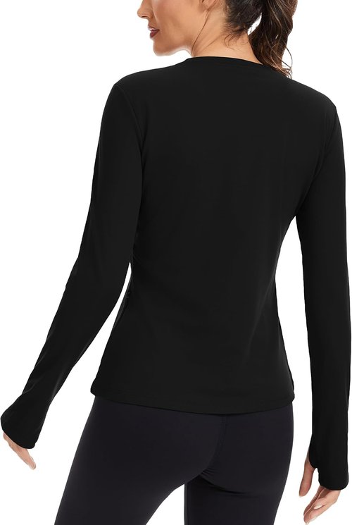 MathCat Thermal Shirts - Women's Fleece Lined Long Sleeve Base Layer for Winter Running Gear
