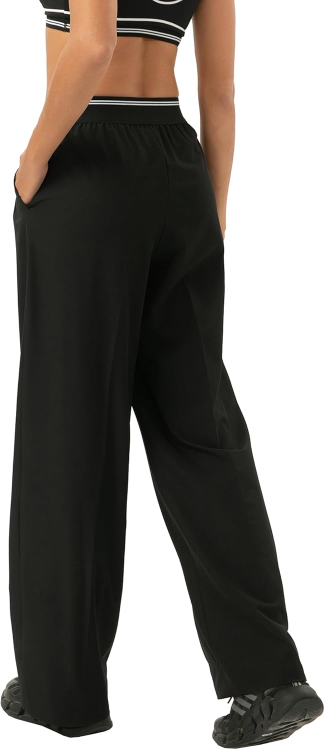 Skiennix Women's Athletic Track Pants - Wide Leg Stretch Lounge Jogging Sweatpants in Casual Style