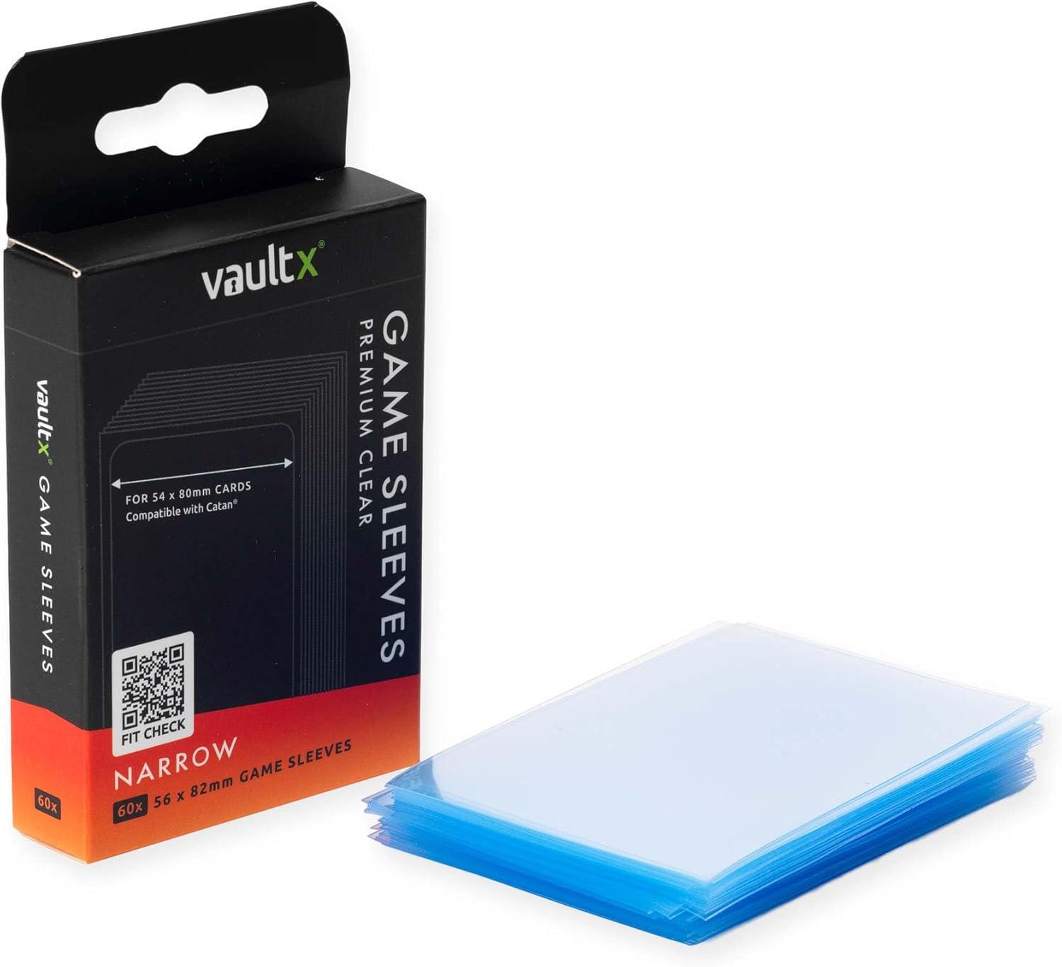 Vault X Board Game Sleeves - Premium Clear Protection for Catan | 56 x 82mm (60 Pack)
