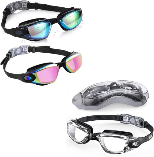 Aegend Kids Swim Goggles - Comfortable Fit for Clear Vision | 2-Pack Set