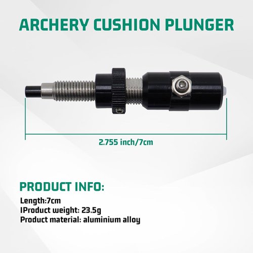 Archery Arrow Rest - Adjustable Aluminum Magnetic Plunger with Pressure Button for Recurve & Longbow