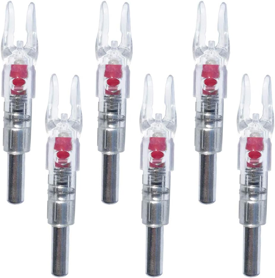 Skiennix Lighted Nocks for Arrows - 6PCS Set with .244" Inside Diameter for Hunting & Shooting