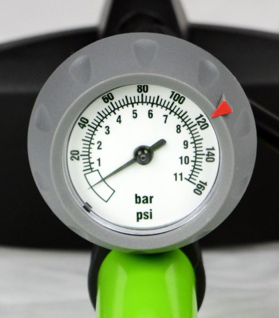 X-1000 Bike Pump - AerTight Pump Head for Easy Use with Presta & Schrader Valves - 160 PSI Pressure Gauge