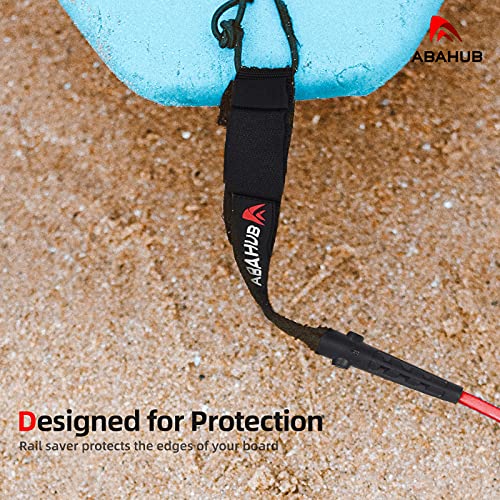 Abahub 10ft Surfboard Leash with Black Straight Legrope & 7mm Cord
