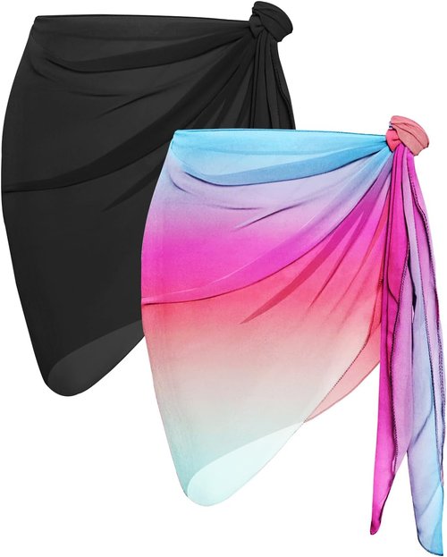 CHICGAL Beach Sarong Wrap Skirt - Sheer Bikini Cover-Up for Women | 2-Piece Swimwear Set