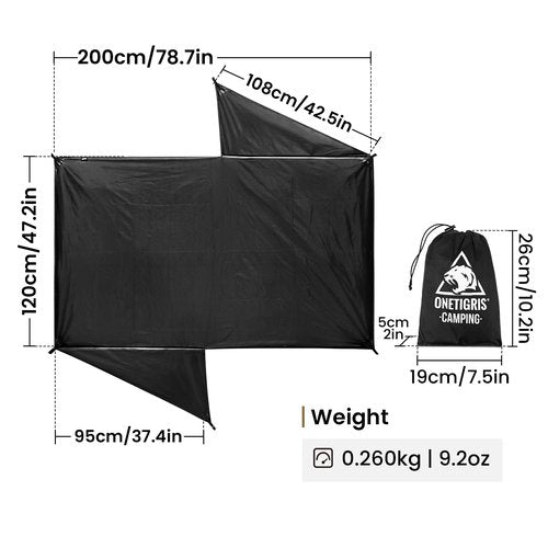 OneTigris Stella 2 Person Tent Footprint with Extra Vestibule Storage Cloth, 2 PersonTent Groundsheet 3000mm Waterproof Ratings