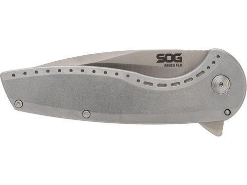 SOG Aegis FLK 2.0 / 3.5" Drop Point Blade/Blister Pack/Stonewash