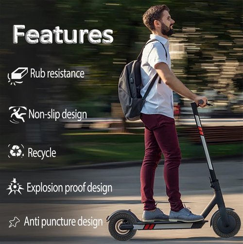GYL 10x2.125 Solid Tire, 50/75-6.1 Rubber Tires, 10 Inches Tubeless Tyre Replacement for Gotrax G3 Plus G4 GXL V2 Apex XL Pro MAX XR Ultra Elite Electric Scooter Front Rear Honeycomb Wheels 2pcs