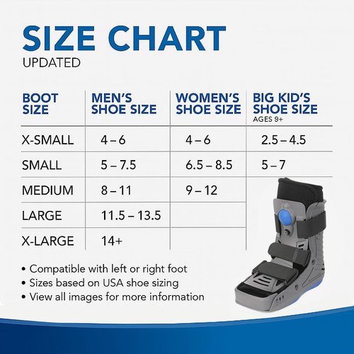 M PAIN MANAGEMENT TECHNOLOGIES Cloud Walker | Walking Boot for Foot & Ankle Support | Full Shell Design | Injury Recovery | Adjustable Air Cells | Lightweight & Comfortable - Large
