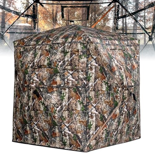 SUMSEEK 2-3 Person 360° See-Through Ground Hunting Blind with Single Door