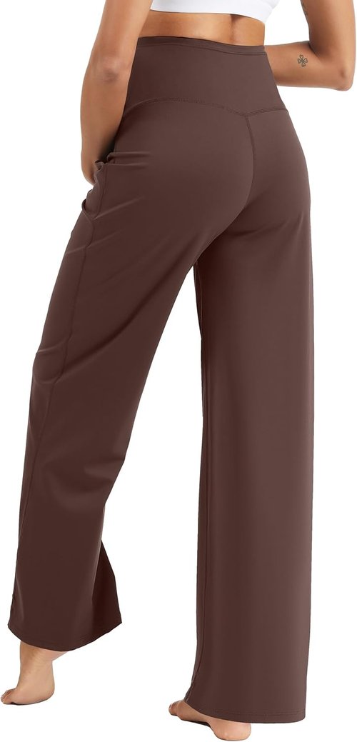 MathCat Maternity Pants - Over The Belly Wide Leg Yoga Trousers for Comfortable Pregnancy | Soft Stretchy Fabric
