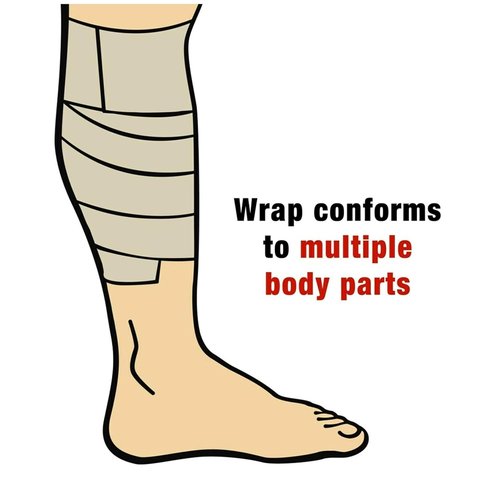 ACE Self-Adhering Elastic Bandage - 4 Inch, No Clips, Beige | Ideal for Legs, Shoulders & More