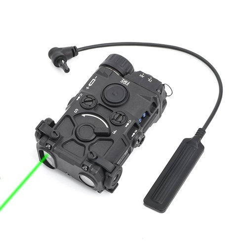Airsoft Tactical Aiming Laser Sight, 8 Modes with Green Laser + IR Laser + Withe LED Flashlight, Fit for 20mm Picatinny Rail CQB GBB