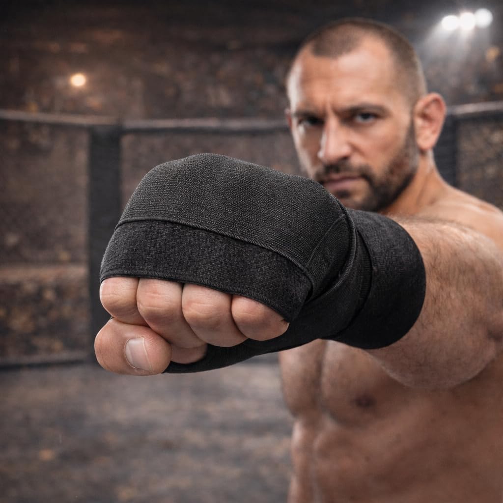 Quickrap Boxing Hand Wrap Gloves - Elastic Thumb Loop Protection for Knuckle & Wrist Support | Unisex Training Gear