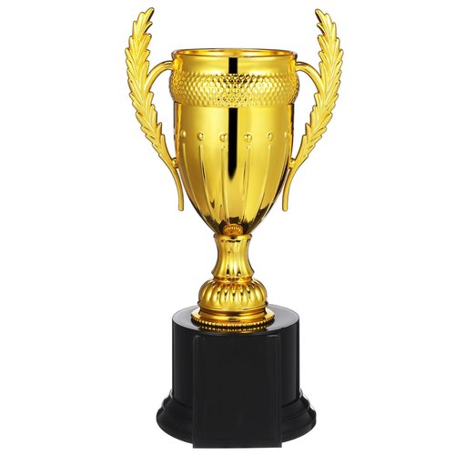 PartyKindom 9 Inch Gold Trophy Cup, Plastic Trophy Awards for Sports Competition, Tournament, Party Game, Reward, Winning Prize