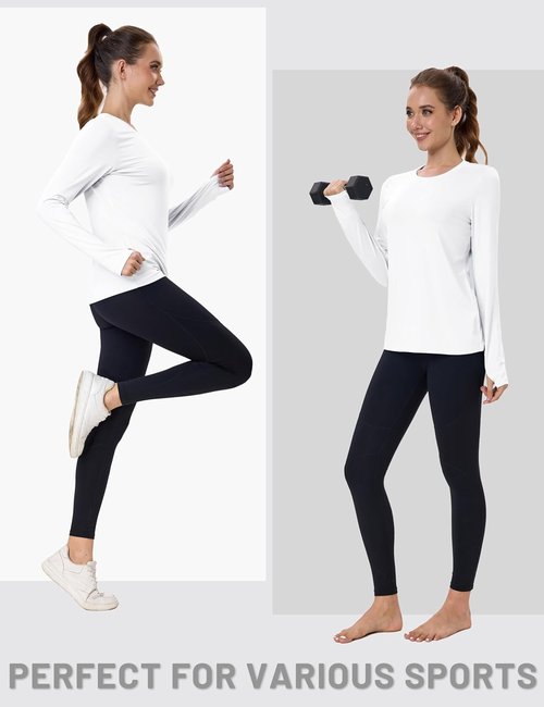 MAGCOMSEN Women's Long Sleeve Rash Guard | UPF 80+ Quick Dry Sun Shirt for Swim & Workout