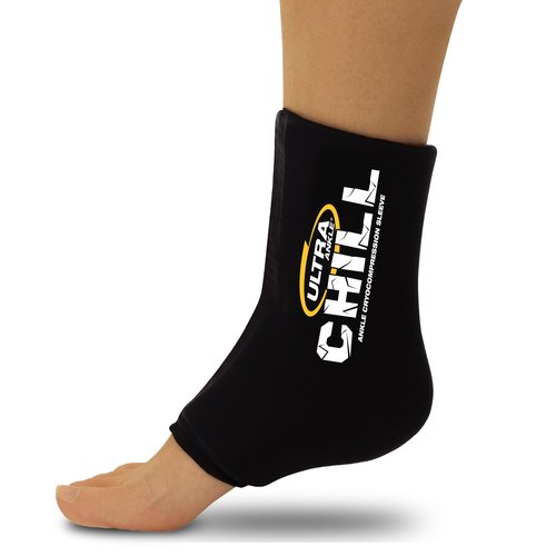 Ultra CHILL Reusable Ankle Gel Ice Sleeve – 360° Cold Pack Compression Wrap for Ankle Swelling, Sprains & Plantar Fasciitis, Cold Therapy Support