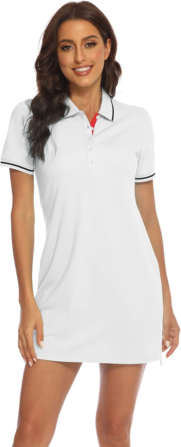 YSENTO Tennis Dress for Women - Short Sleeve Activewear with UPF 50+ Protection | Stylish Golf Dress