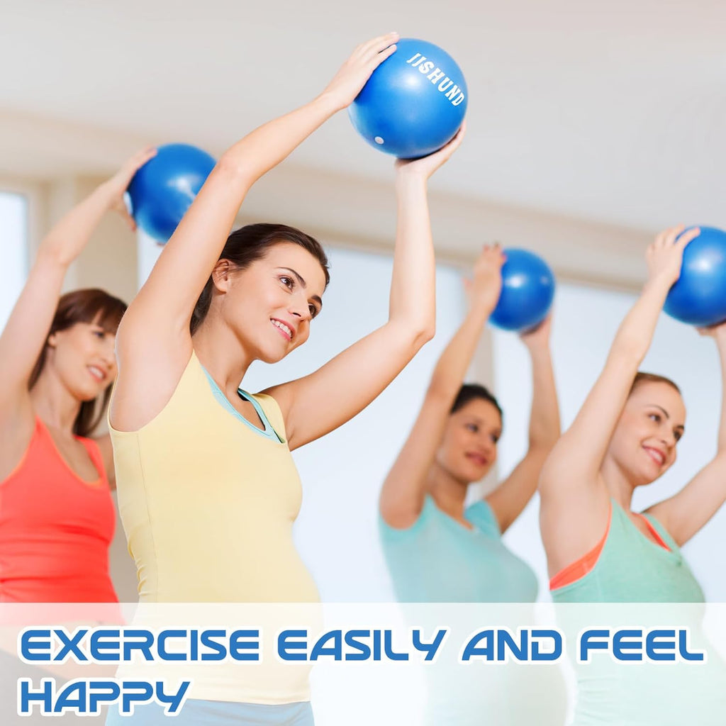 Pilates Ball - 9 Inch Mini Soft Exercise Ball for Home Gym Yoga & Core Training | Includes Workout Guide
