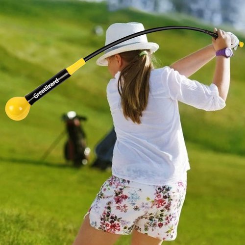 Greatlizard Golf Swing Trainer Aid 48"/40" Warm-Up Stick for Strength Flexibility Tempo Training Golf Practice Aid with Weighted Head Swing Corrector for Men Women